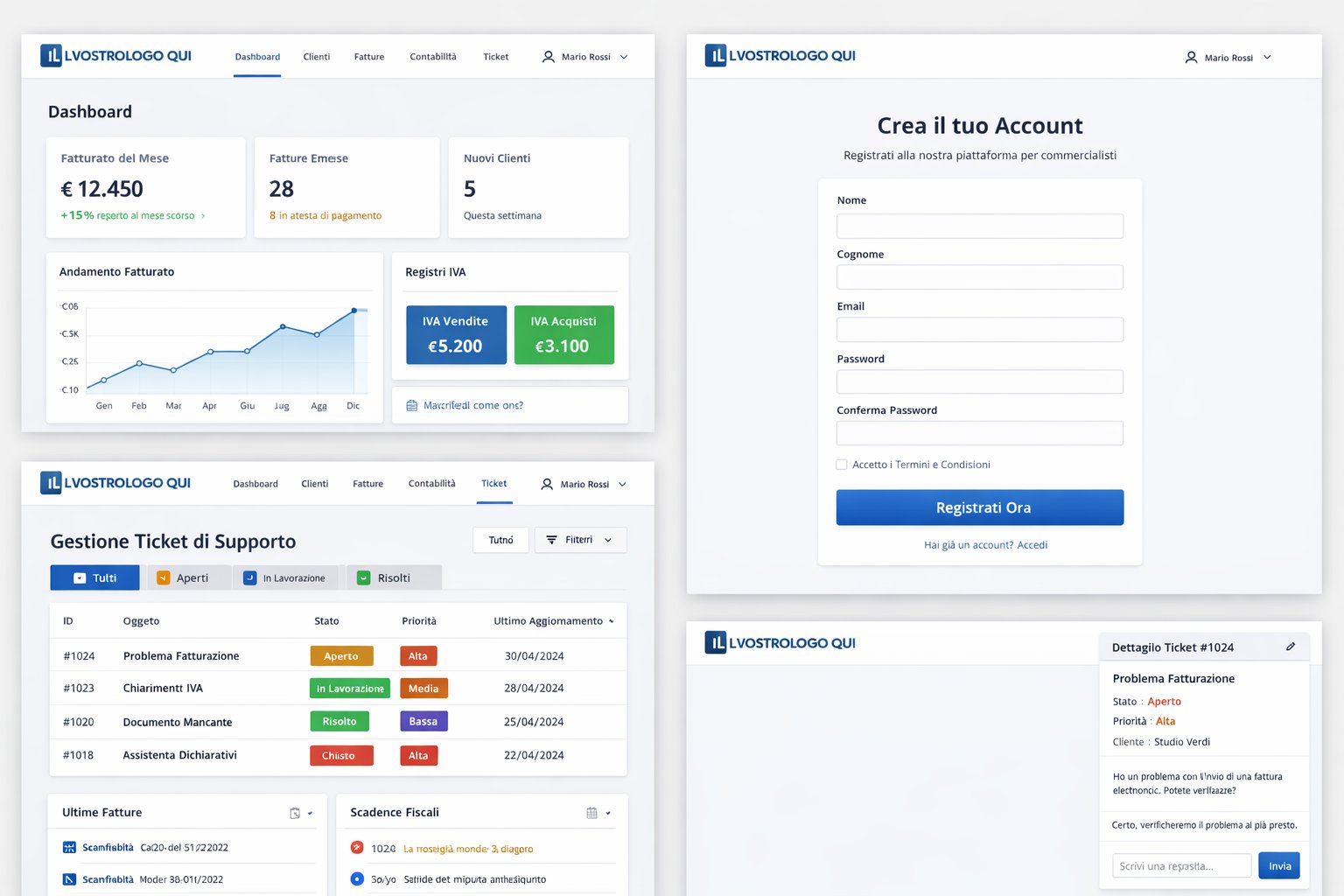 Esempio sito web commercialista con piattaforma integrata